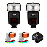 Cactus RF60x Wireless Flash (2-Pices) with Cactus Wireless Flash Transceiver V6 II & EZ-Flip Gel Set (2-Pack) Kit