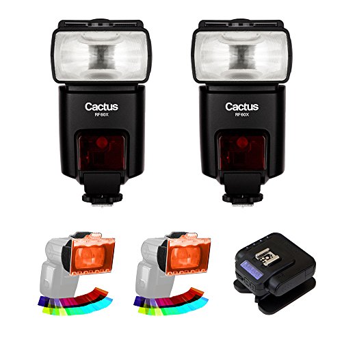 Cactus RF60x Wireless Flash (2-Pices) with Cactus Wireless Flash Transceiver V6 II & EZ-Flip Gel Set (2-Pack) Kit