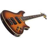 Schecter Electric Bass Guitar Omen Extreme 4-string Vintage Sunburst Bundle with Ultimate Support Pro Guitar Stand, Guitar Strap and Classic Guitar Pick (10-Pack)