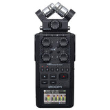 Zoom H6 All Black 6-Track / 6-Input Portable Recorder with Single Mic Capsule, WRW-H4N Custom Windbuster, AC Adapter & 16GB Memory Card Bundle