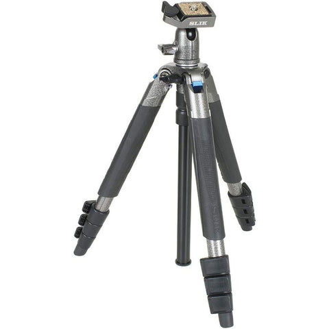 SLIK Sprint Mini III Travel Tripod w/SBH-100 Ball Head for Mirrorless/DSLR Sony Nikon Canon Fuji Cameras and More - Black (611-893), Gun Metal