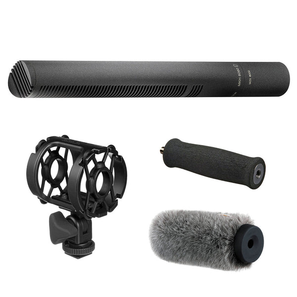 Sennheiser MKH 8060 Pro Audio Condenser Microphone with Mic Shockmount, Mic Pistol Grip & 12cm Windshield Bundle