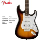 Fender Player Stratocaster Electric Guitar (Maple Fingerboard, 3 Color Sunburst) Bundle with Fender 10ft Instrument Cable (Straight/Straight), Fender Guitar 12-Pack Picks, and Fender 2" Guitar Straps