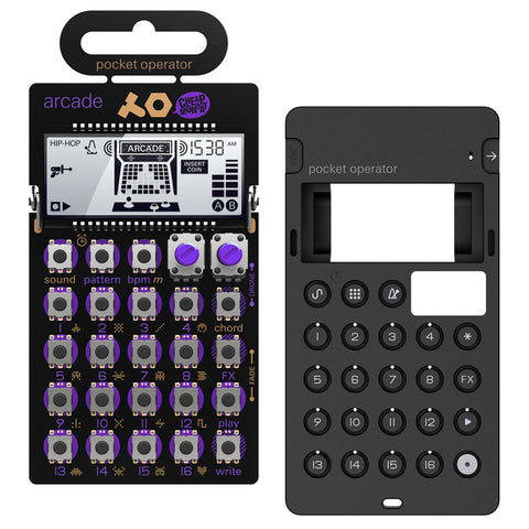 teenage engineering PO-20 Pocket Operator Arcade Synthesizer with CA-X Silicone Pro Case (Black & White) Bundle