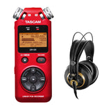 Tascam DR-05 Portable Handheld Digital Audio Recorder (Red) with AKG K 240 Studio Pro Headphones Bundle