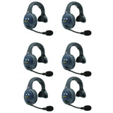 Eartec EVADE EVX6S Full-Duplex Wireless Intercom System with 6 Single-Ear Headsets (2.4 GHz) Bundle with Goby Labs Spray for Headphones and Kellards Cleaning Wipes (5-Pack)