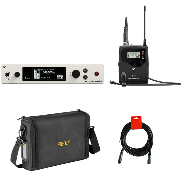 Sennheiser EW 500 G4-MKE2 Wireless Omni Lav Mic System (GW1: 558 to 608 MHz) Bundle with Auray Carrying Bag and XLR-XLR Cable