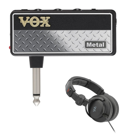 VOX amPlug G2 Metal Headphone Guitar Amplifier with HPC-A30-MK2 Studio Monitor Headphones Bundle