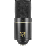 MXL 770 Multipurpose Cardioid Condenser Microphone (Black) Bundle with MXL HX9 Over-Ear Studio Pro Headphone