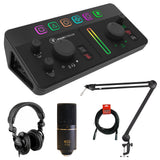 Mackie MainStream Live Streaming and Video Capture Interface Bundle with 512 AUDIO Microphone Boom Arm, Polsen HPC-A30 Studio Monitor Headphones, MXL 770 Cardioid Microphone, and XLR Cable