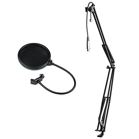 On-Stage MBS5000 Broadcast/Webcast Boom Arm with XLR Cable and Pop Filter