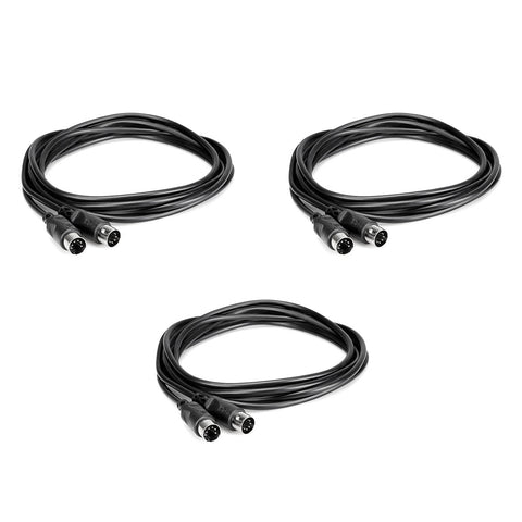 Kellopy 6 inches MIDI Cable (Black) 3-Pack Bundle