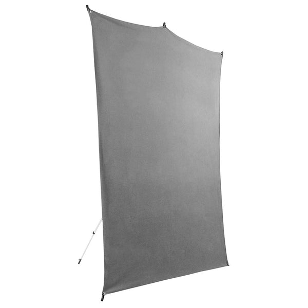 Savage 5x7' Gray Background Backdrop Travel Kit w/ Aluminum Stand & Carry Bag