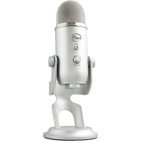 Blue Yeti Silver Professional Multi-Pattern USB Microphone Plus Pack Bundle with Presonus StudioOne 5 artist DAW, iZotope RX elements Plug-in and Groover 3 Tutorials 3-Month Subscription