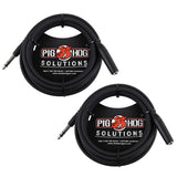 Pig Hog PHX14-10 1/4" TRSF to 1/4" TRSM Headphone Extension Cable, 10 Feet (2-Pack)