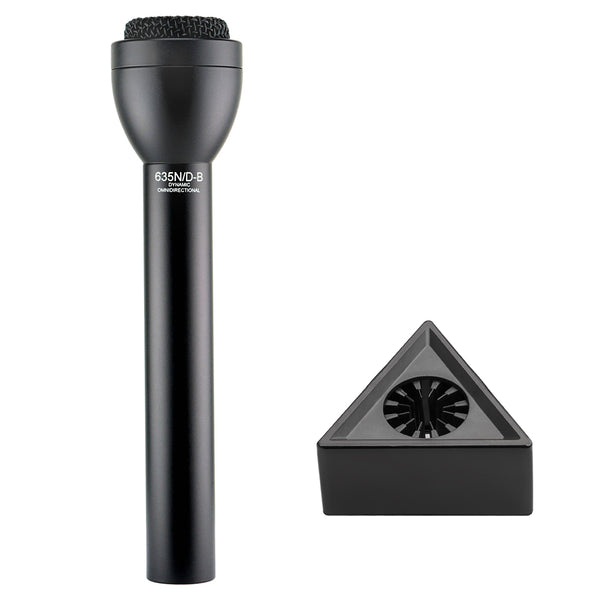 Electro-Voice 635N/D-B Dynamic Omnidirectional Handheld Mic (Black) with Triangle Mic Flag Bundle