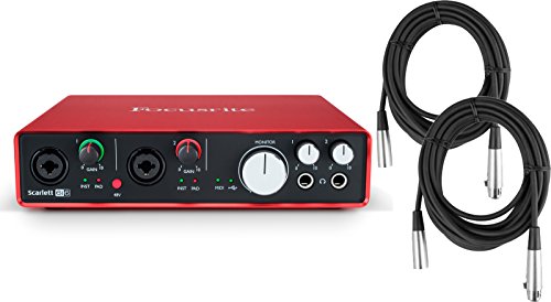 Focusrite Scarlett 6i6 6 in / 6 out USB 2.0 Recording Interface 2ND GEN w/ 2 XLR Cables