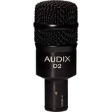Audix D2 Dynamic Instrument Microphone with DM50 Drum Rim Microphone Clip Bundle