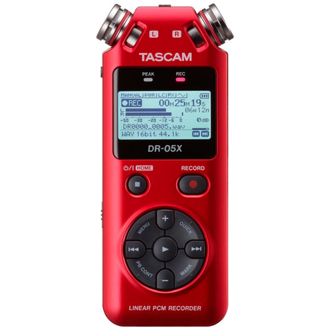 Tascam DR-05X RED Stereo Handheld Digital Recorder and USB Audio Interface