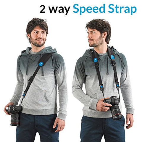 miggo Universal Padded Camera 2-Way Speed Strap (Black)