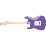 Squier Sonic Stratocaster Electric Guitar Ultraviolet, Laurel Fingerboard, White Pickguard Bundle with Fender Professional Instrument Cable, Logo Guitar Strap and Celluloid Guitar Picks 12-Pack