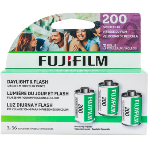 Fujifilm Fujicolor 200 Color Negative Film (35mm Roll Film, 36 Exposures, 3-Pack)