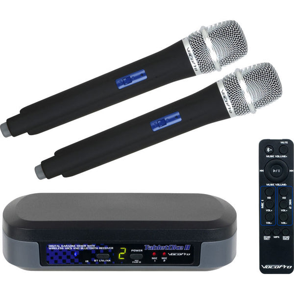 VocoPro TabletOke-II Digital Karaoke Mixer with Wireless Mics and Bluetooth Receiver