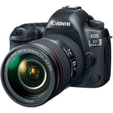 Canon EOS 5D Mark IV DSLR Camera with 24-105mm f/4L II Lens plus Extra LP-E6N Lithium-Ion Battery Pack, DSLR Shoulder Bag, SanDisk 64GB Memory Card, Circular Polarizer & UV Filter Kit