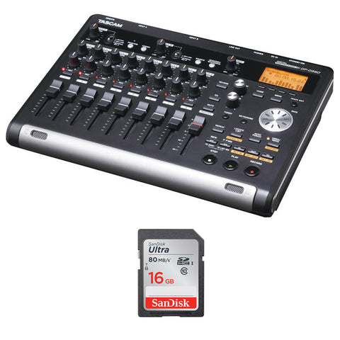 Tascam DP-03SD Digital Portastudio 8-Track Recorder Bundle with 16GB Memory Card