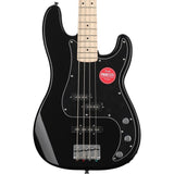 Squier by Fender Affinity Series Precision Bass PJ, Maple fingerboard (Black) Bundle with Fender 10ft Cable (Straight/Straight), Guitar 12-Pack Picks, and 2" Guitar Straps