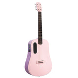 Lava Music Blue Lava 36" Electric Acoustic SmartGuitar with HiLava System and AirFlow Bag (Coral Pink) Bundle with Kopul 10' Instrument Cable, Fender 12-Pack Picks, and Gator Guitar Stand