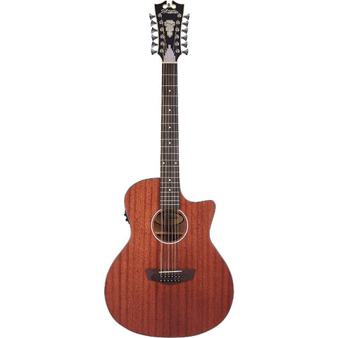 D'Angelico Electro 12 String Acoustic-Electric Guitar, Right, Natural (DAPLSG212MAHCP)