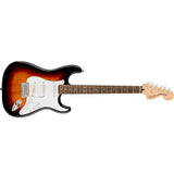 Squier by Fender Affinity Series Stratocaster (Indian Laurel fingerboard, 3-Color Sunburst) Bundle with Fender 10ft Cable (Straight/Straight), Fender Guitar 12-Pack Picks, and Fender 2" Guitar Straps