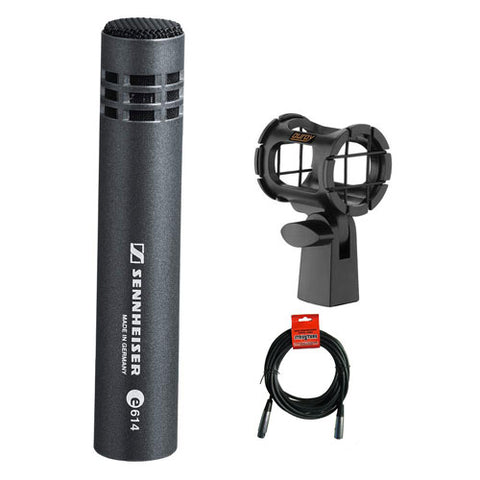 Sennheiser e 614 Supercardioid Drum and Percussion Microphone with SHM-SD2 Suspension Shockmount & XLR Cable