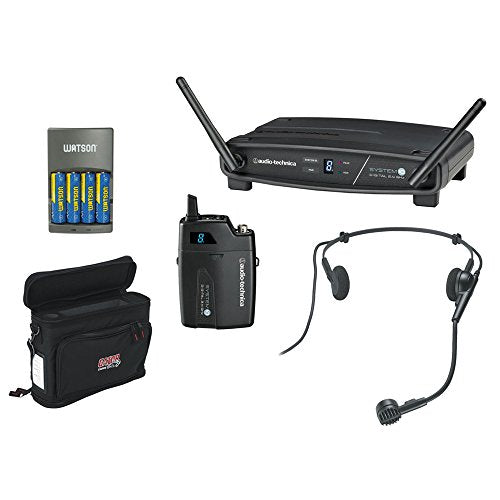 Audio-Technica ATW-1101/H System 10 Digital Wireless Headworn Dynamic Microphone Set with GM-1W Mobile Pack & 4-Hour Rapid Charger Kit