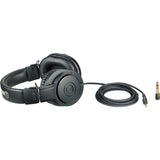 Audio-Technica ATH-M20x Closed-Back Monitor Headphones Bundle with Auray Headphones Holder and Headphone Case