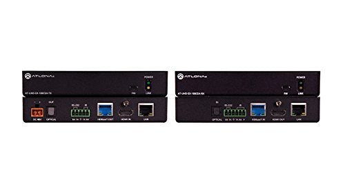 Atlona UHD 4K HDMI Extender over 100M HDBaseT TX/RX with Ethernet, Control and PoE, and Return Optical Audio