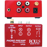 Rolls VP29 Phono Preamp with 2 RCA Male to 2 RCA Male Dual Audio Cable -3'