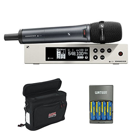 Sennheiser ew 100-845 G4-S Wireless Handheld Microphone System A: (516 to 558 MHz) with GM-1W Wireless Mobile Pack & 4-Hour Rapid Charger (4 Rechargeable Batteries)