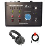 Solid State Logic SSL-2 Desktop USB Type-C Audio Interface Bundle with Studio Monitor Headphone & XLR Cable