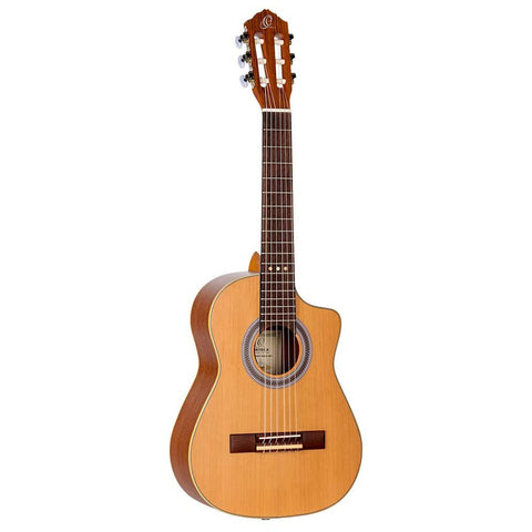 Ortega Guitars Requinto Series Pro 6 String Acoustic-Electric Guitar, Right (RQ39E)