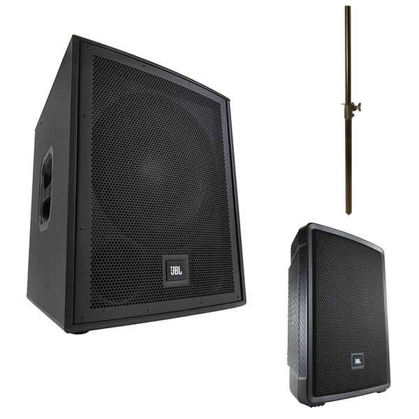 JBL IRX115S Compact Powered 15" Portable Subwoofer Bundle with Compact