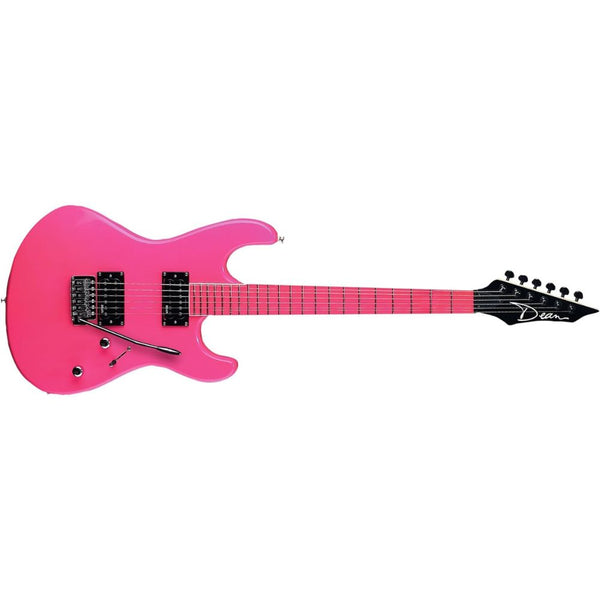 Dean Custom Zone Solid Body Electric Guitar, 2 Humbuckers Florescent Pink