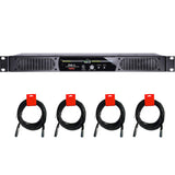 Fostex RM-3 Rackmount 20W Speaker System Bundle with 4x XLR-XLR Cable