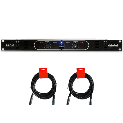 ART SLA-2 - 2-Channel Rackmount Power Amplifier (200W Per Channel at 8 Ohms) Bundle with 2x 20" XLR-XLR Cable