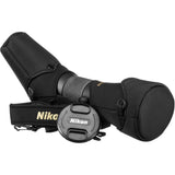 Nikon Monarch 20-60x82 ED Spotting Scope (Angled Viewing) with Nikon Retractable Rangefinder Tether & Binocular Harness Bundle