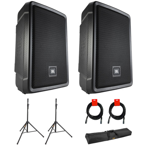 JBL IRX112BT Compact Powered 12" Portable Speaker (Bluetooth) Bundle with Speaker Stand, Stand Bag & XLR Cable