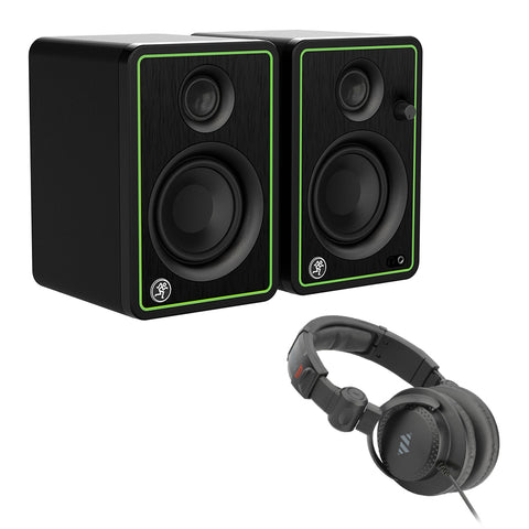 Mackie CR3-X Series 3" Studio Monitors (Pair) with Studio Monitor Headphones Bundle