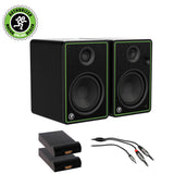 Mackie CR4-XBT 4" Bluetooth Studio Monitors (Pair) with 2x Small Isolation Pads & 3' REAN Stereo Breakout Cable Bundle