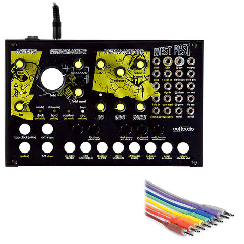 Cre8audio West Pest Analog West-Coast-Style Semimodular Synthesizer Bundle with 2x Impact Safety Cable (32")